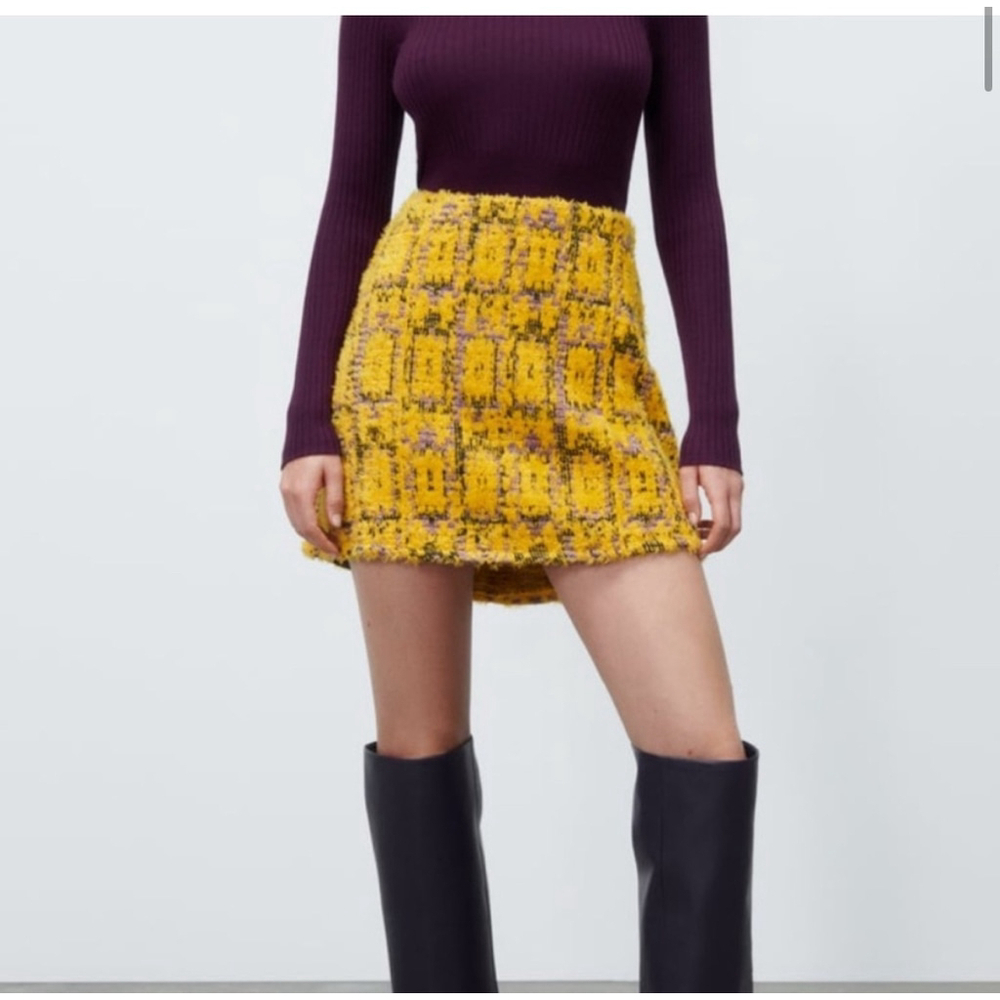 Zara New! Jaquard Sweater Mini Skirt